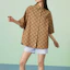 Shop (W) GUCCI FW23 驼色经典方领长袖衬衫 754417-ZAHT5-2580