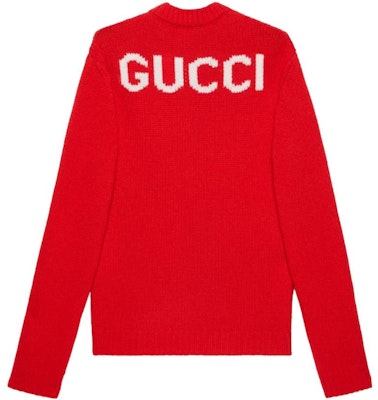 (W) GUCCI FW23 紅色字母印花圓領毛衣 766788-XKDMT-6367 Lookbook (W) GUCCI FW23 紅色字母印花圓領毛衣 766788-XKDMT-6367