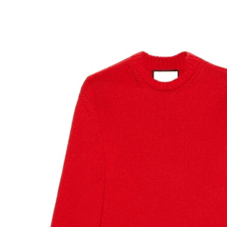 Purchase (W) GUCCI FW23 紅色字母印花圓領毛衣 766788-XKDMT-6367