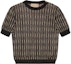 Buy (Women) GUCCI FW23 Black Jacquard Horsebit Knit Short Sleeve Top for Women 766241-XKDMC-1082