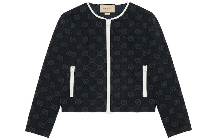 (Women) Gucci FW23 Black Logo Print Crewneck Knit Sweater 749076-XKDCR-1142