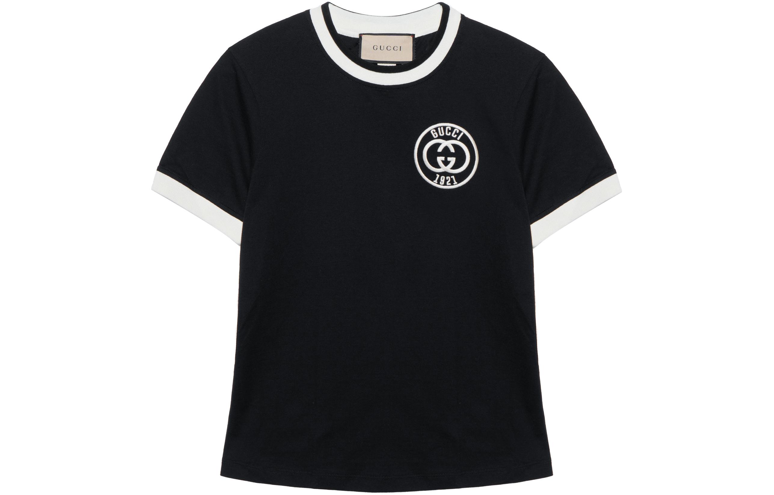 (Women) Gucci FW23 Black T-Shirt with Double G Embroidery Logo 756596-XJFV8-1043