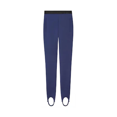 (Women) Gucci FW23 Blue High-Waisted Shiny Lycra Stirrup Pants 706304-ZAJLH-4486