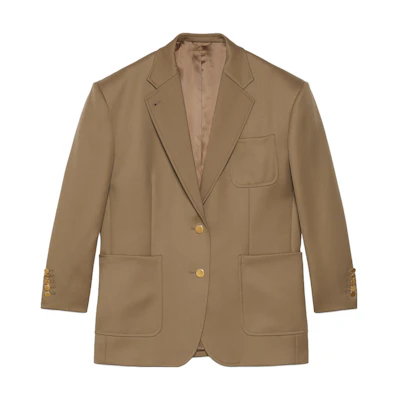 (Women) Gucci FW23 Camel Single-Breasted Long Sleeve Blazer 754866-ZANGH-2498