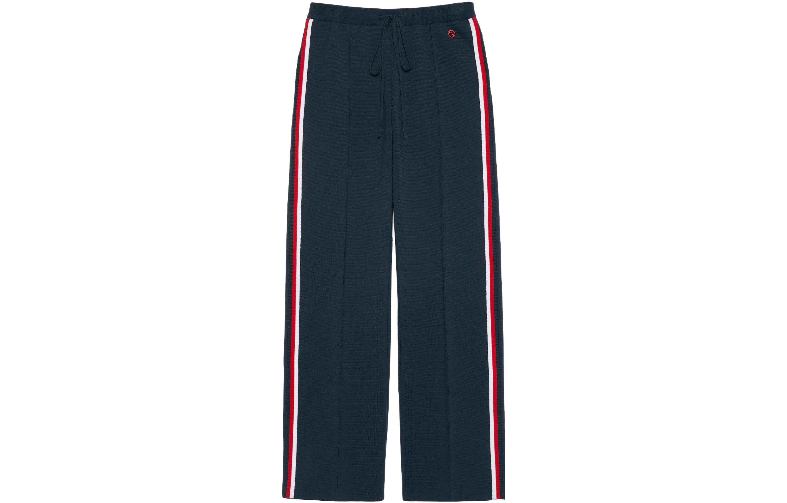 Buy (W) Gucci FW23 Celana Panjang Wide-Leg Color-Block Biru Tua. 757373-XKDGA-4330