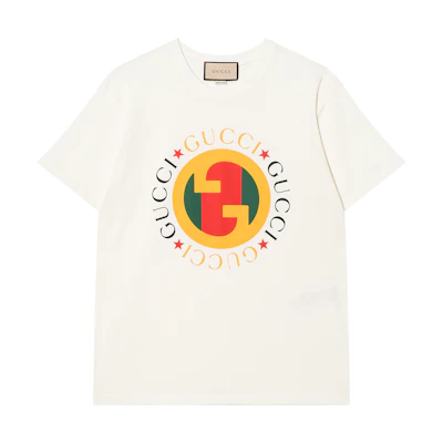 (Women) Gucci FW23 Colorblock Letter Print Crewneck T-Shirt White 717422-XJFV3-9095