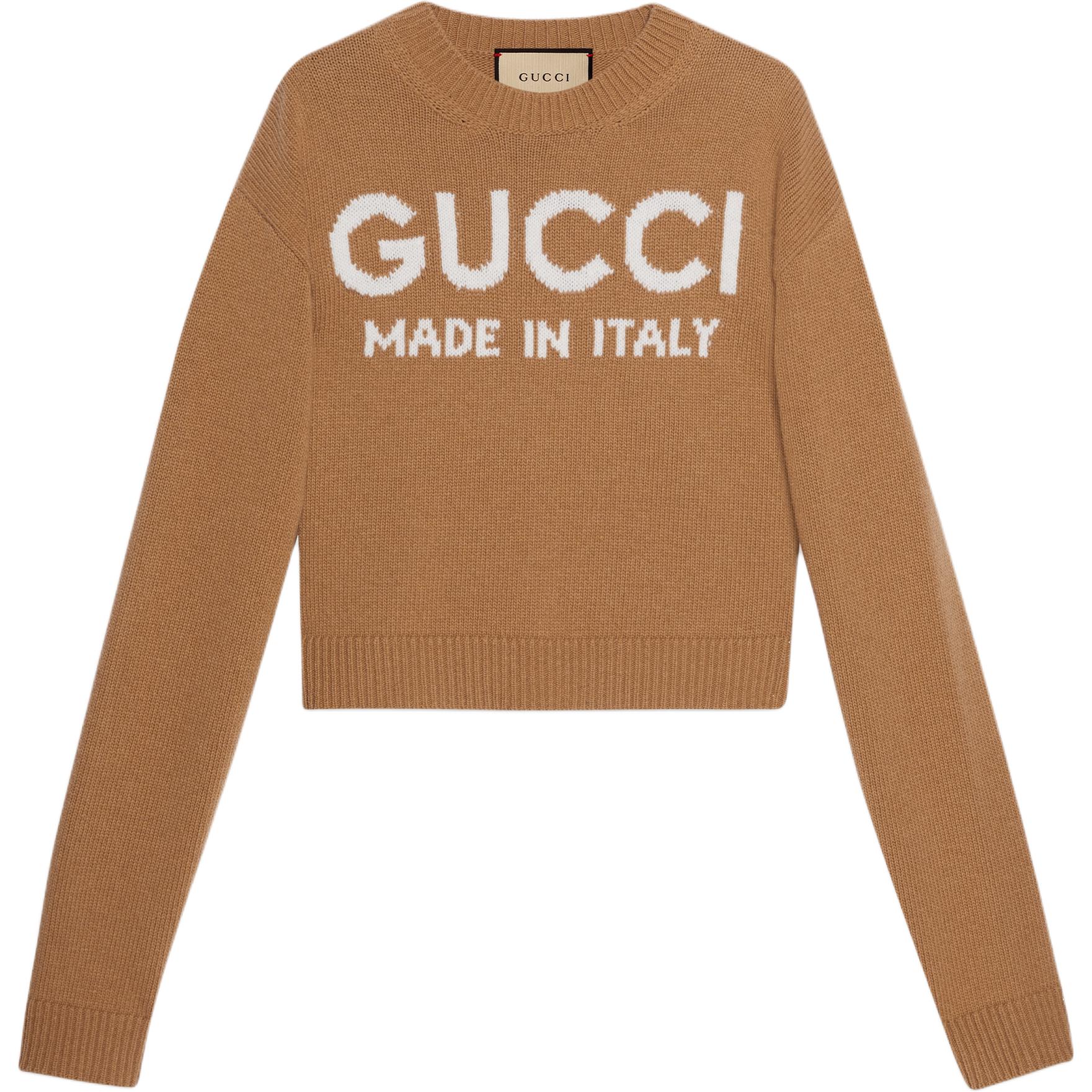 (Women) Gucci FW23 Colorblock Logo Crewneck Sweater Women’s Yellow 770072-XKDRP-2296