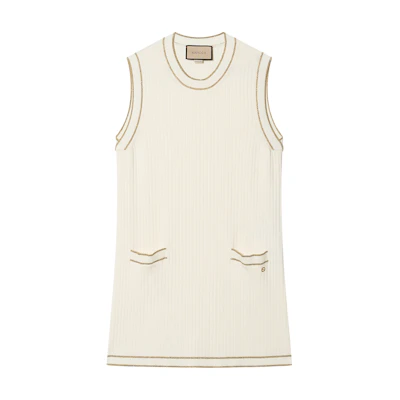 (Women) Gucci FW23 Colorblock Striped Sleeveless Dress Women 742980-XKC78-9485