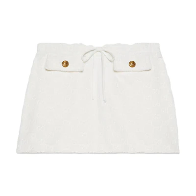 (Women) Gucci FW23 Embossed Elastic Waist Casual Mini Skirt 743030-XJFJK-9200