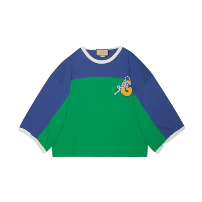 (Women) Gucci FW23 Graphic Print Long Sleeve Drop Shoulder Tee Multicolor 753294-XJFTX-3229