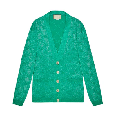 (Women) Gucci FW23 Green Knitted Sweater with Double G Pattern 599271-XKA5X-3136