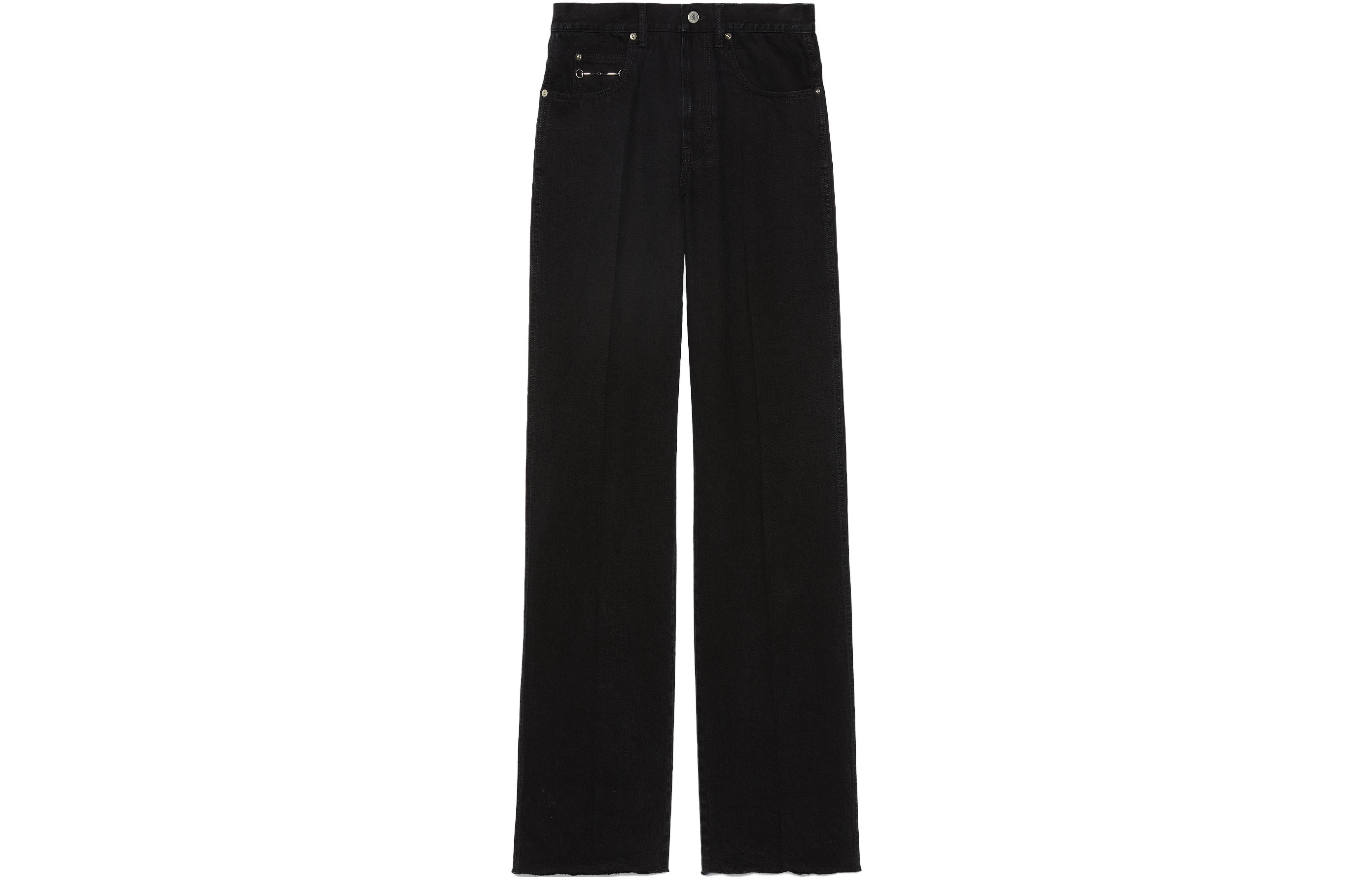 (Women) Gucci FW23 High-Waisted Straight Black Jeans 764349-XDCPX-1043