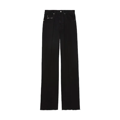 (Women) Gucci FW23 High-Waisted Straight Black Jeans 764349-XDCPX-1043