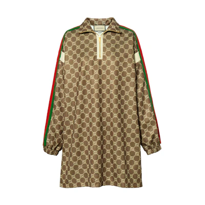 (Women) Gucci FW23 Interlocking G Knit Pullover Dress Khaki 678689-XJD1G-3357