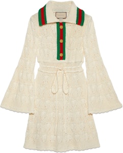 (W) 古驰FW23女款条纹饰边象牙色长袖连衣裙 745849-XKDFU-9657 Buy (W) 古驰FW23女款条纹饰边象牙色长袖连衣裙 745849-XKDFU-9657