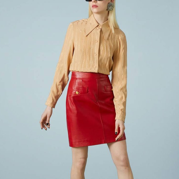 (Women) GUCCI FW23 Monogram Print Long Sleeve Polo Shirt Beige . 744781-ZAM48-2288 圖 3