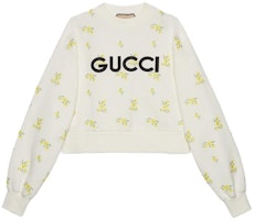 (Women) Gucci FW23 Off-White Floral Monogram Crewneck Sweatshirt 765385-XJF0Z-9088 (Women) Gucci FW23 Off-White Floral Monogram Crewneck Sweatshirt 765385-XJF0Z-9088
