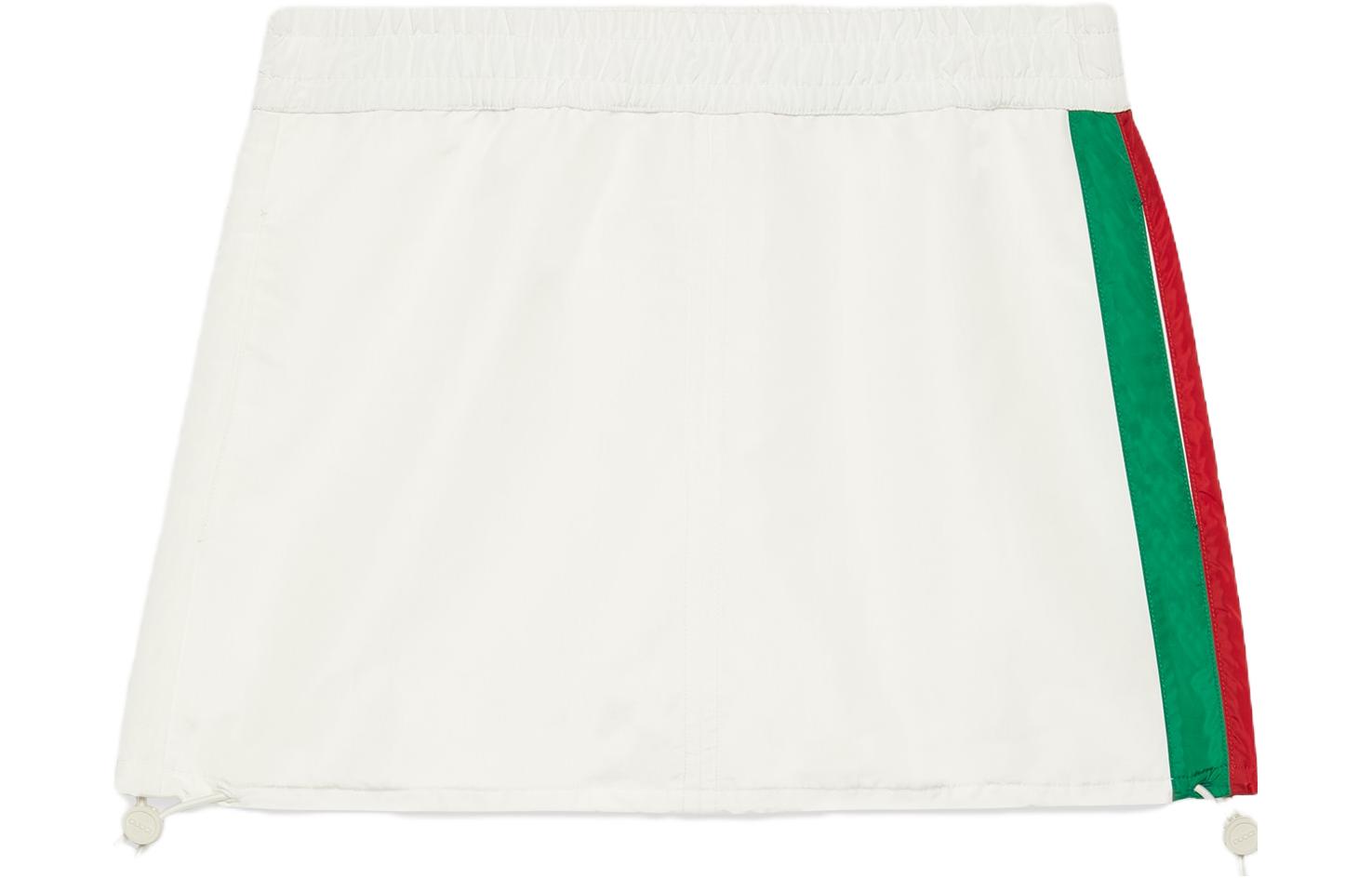 (Women) Gucci FW23 Off-White Striped Elastic Waist Short Skirt 760482-XJF17-9280