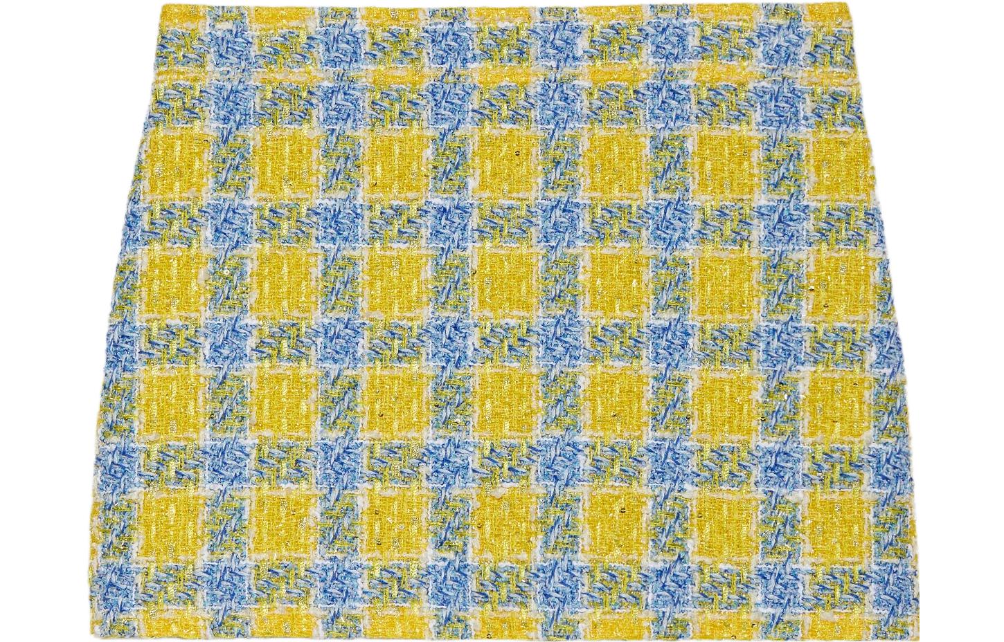 (Women) Gucci FW23 Plaid Lurex Bouclé Skirt Women Multi-color 744810-ZANFH-7782