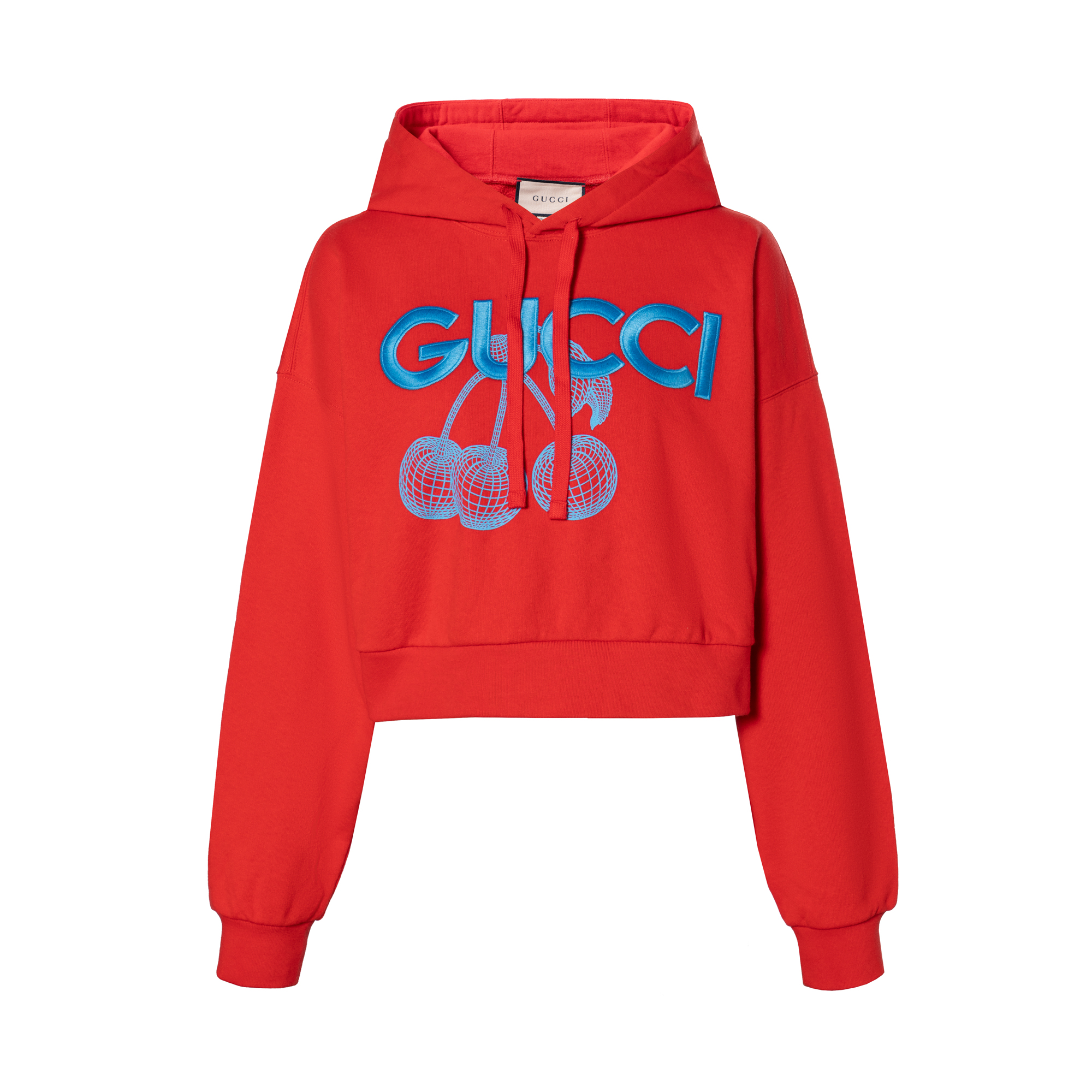 Buy (W) 구찌 FW23 레드 자수 로고 후디 776910-XJGDR-6429