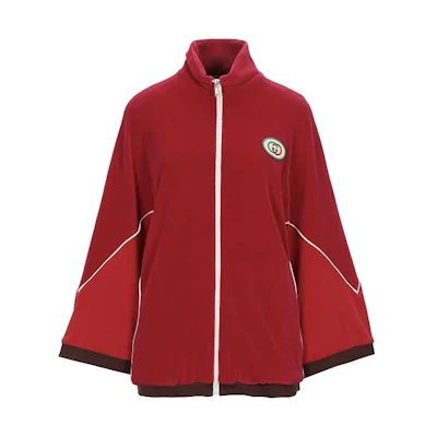 (Women) Gucci FW23 Red Logo Patchwork Zip Long Sleeve Jacket 572305-XJAS3-6432