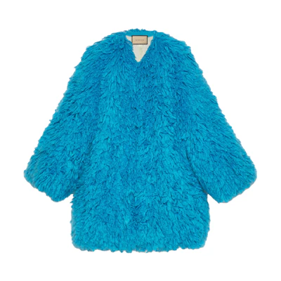(Women) Gucci FW23 Teal Solid Casual Coat 757388-XKDHI-4126