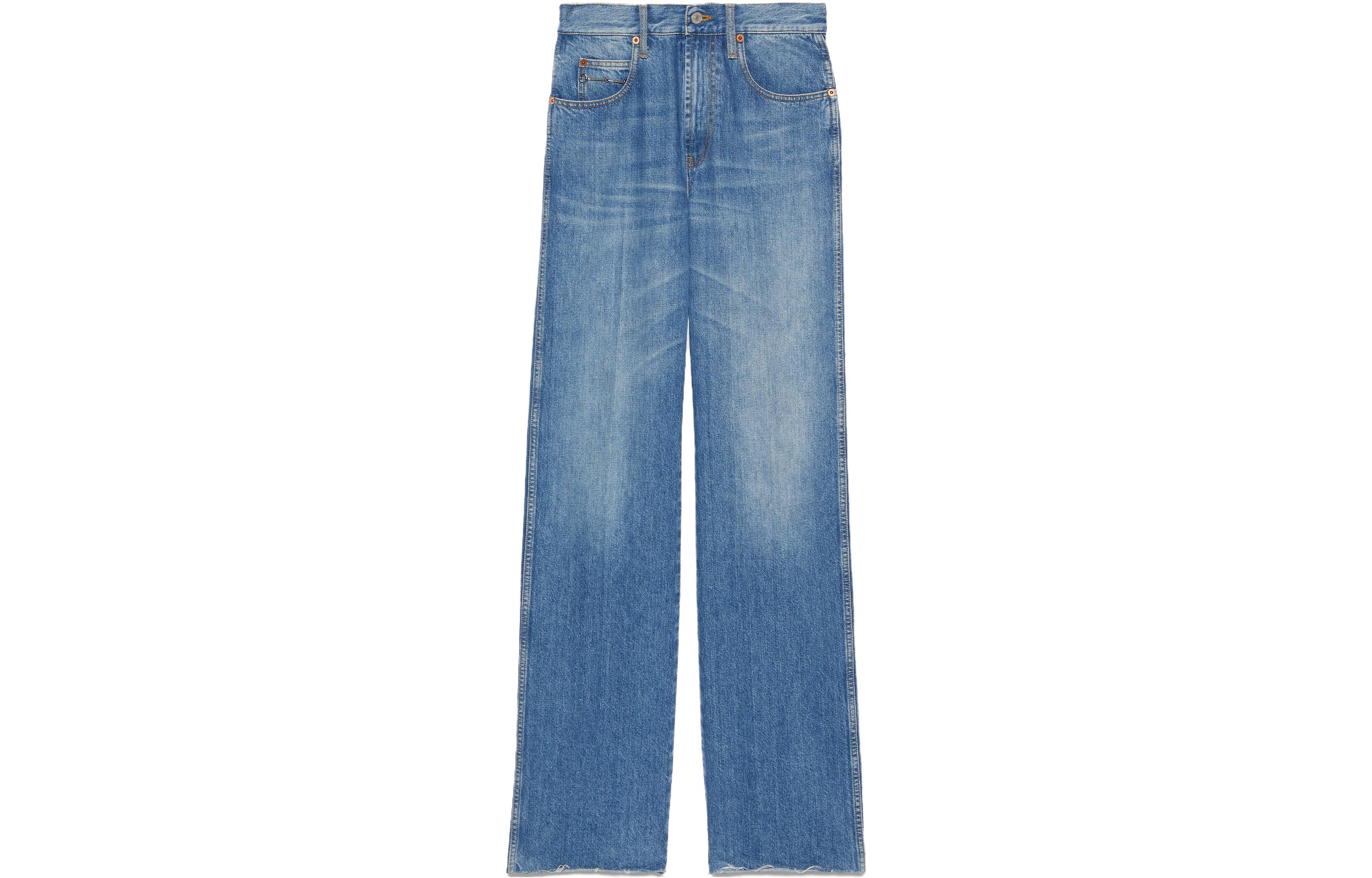 (Women) Gucci FW23 Washed Straight-Leg Jeans Blue 764349-XDCSG-4447