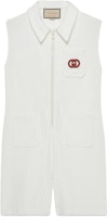 (Women) Gucci FW23 White Nylon Sleeveless Jumpsuit with Logo Pocket 748497-XJFNY-9791 (Women) Gucci FW23 White Nylon Sleeveless Jumpsuit with Logo Pocket 748497-XJFNY-9791