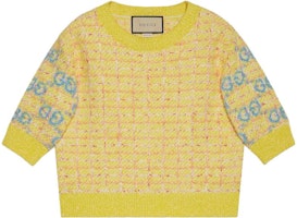 (Women) Gucci FW23 Yellow Lettered Knit Top 749026-XKDCZ-7782 (Women) Gucci FW23 Yellow Lettered Knit Top 749026-XKDCZ-7782