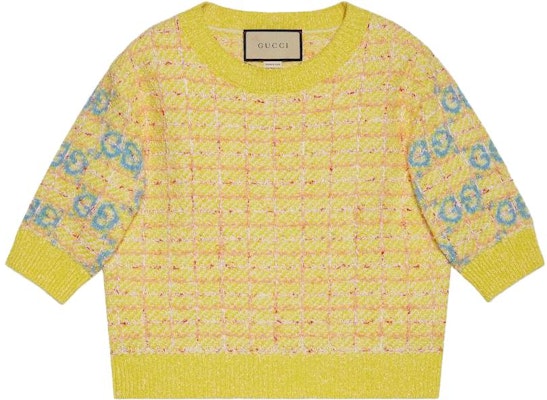 (W) Gucci FW23 Atasan Rajut Kuning Bermotif Huruf 749026-XKDCZ-7782 Buy (W) Gucci FW23 Atasan Rajut Kuning Bermotif Huruf 749026-XKDCZ-7782