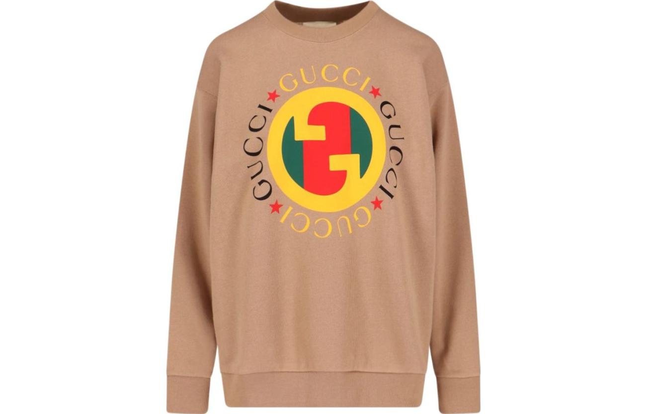 Order (W) GUCCI FW24 Sweatshirt Lengan Panjang Logo Coklat Crewneck. 721361-XJFUL-2597
