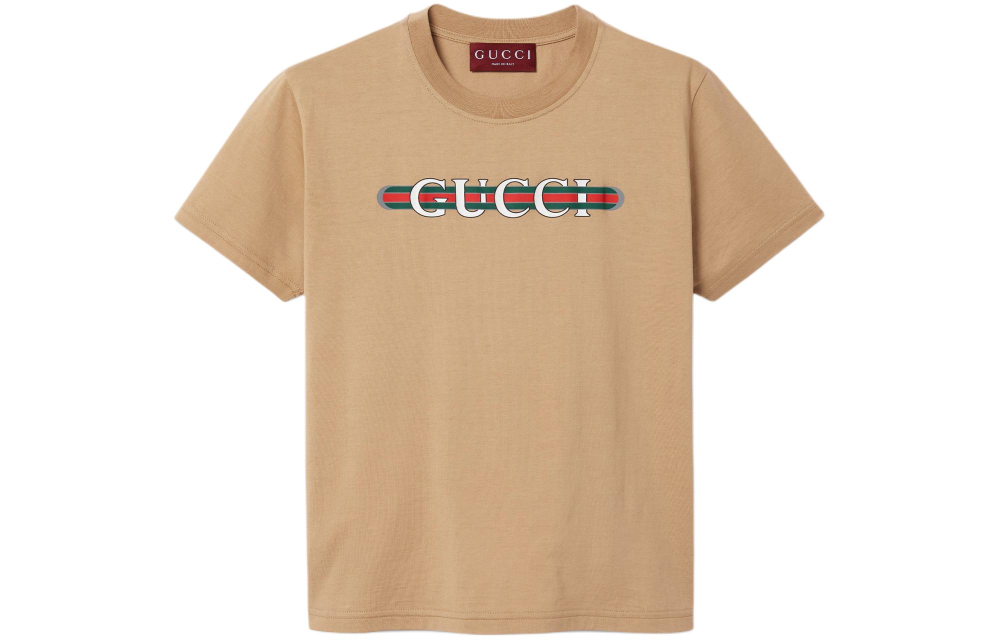(Women) Gucci FW24 Beige Logo T-Shirt 787299-XJGNW-2293