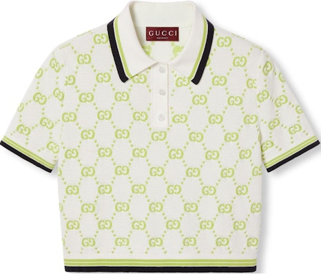 (W) Gucci FW24 Polo Camisa de Punto Verde Limón con Logo Intarsia y Botones. 785262-XKD1R-9172 Buy (W) Gucci FW24 Polo Camisa de Punto Verde Limón con Logo Intarsia y Botones. 785262-XKD1R-9172