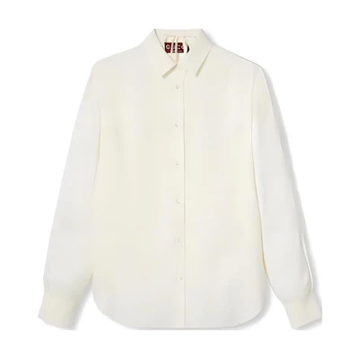 (Women) Gucci FW24 Logo Jacquard Print Lined Blouse and Shirt Set Beige 788991-ZAQRU-9200