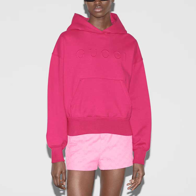 Shop (W) 古驰 FW24 浮雕标志连帽衫 紫红色 787274-XJGLJ-5570