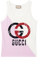 (Women) Gucci FW24 White Logo Sequin Tank Top 731120-XJE9W-5319 (Women) Gucci FW24 White Logo Sequin Tank Top 731120-XJE9W-5319