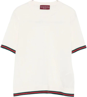 (W) GUCCI FW25 Top de Seda y Cachemir Manga Corta Cuello Redondo. 820687XKELW9066 Buy (W) GUCCI FW25 Top de Seda y Cachemir Manga Corta Cuello Redondo. 820687XKELW9066