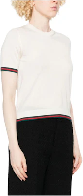 (W) GUCCI FW25 Top de Seda y Cachemir Manga Corta Cuello Redondo. 820687XKELW9066 Shop (W) GUCCI FW25 Top de Seda y Cachemir Manga Corta Cuello Redondo. 820687XKELW9066