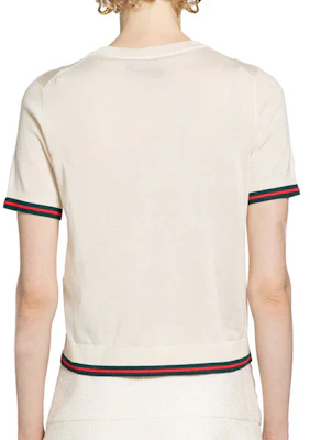 (W) GUCCI FW25 Top de Seda y Cachemir Manga Corta Cuello Redondo. 820687XKELW9066 Purchase (W) GUCCI FW25 Top de Seda y Cachemir Manga Corta Cuello Redondo. 820687XKELW9066