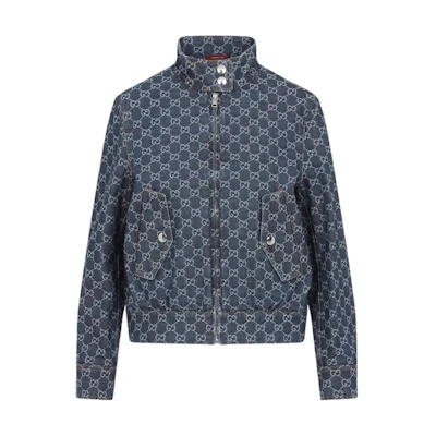 (Women) Gucci FW25 Lido Blue Pilot Jacket Long Sleeve Outerwear 815185-XDC9I-4528