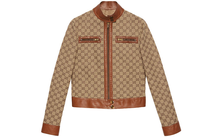(Women) Gucci G-Pattern Zip-Up Jacket Khaki 681034-Z8AV6-2184