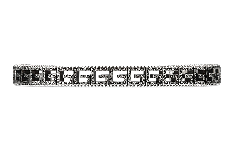 (Women) GUCCI G Pattern Aged 925 Silver Square Bangle 6mm 576990-J8400-0811 圖 2