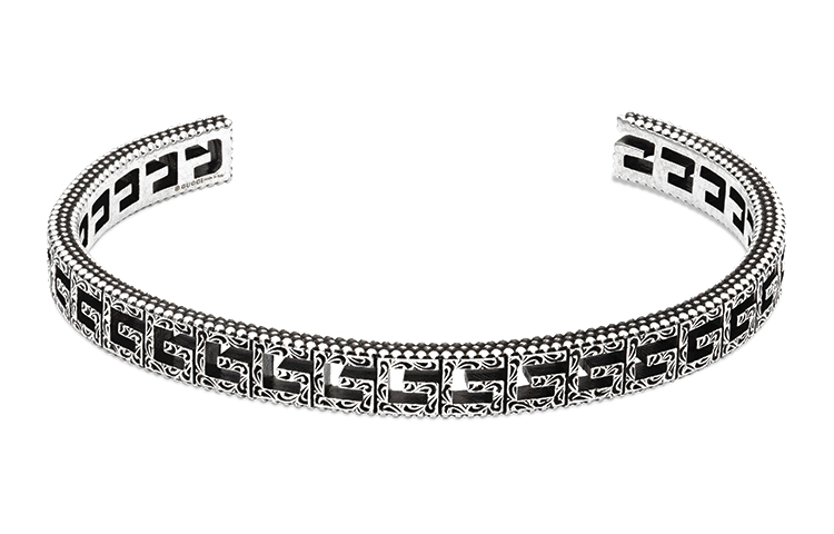 (Women) GUCCI G Pattern Aged 925 Silver Square Bangle 6mm 576990-J8400-0811 圖 3
