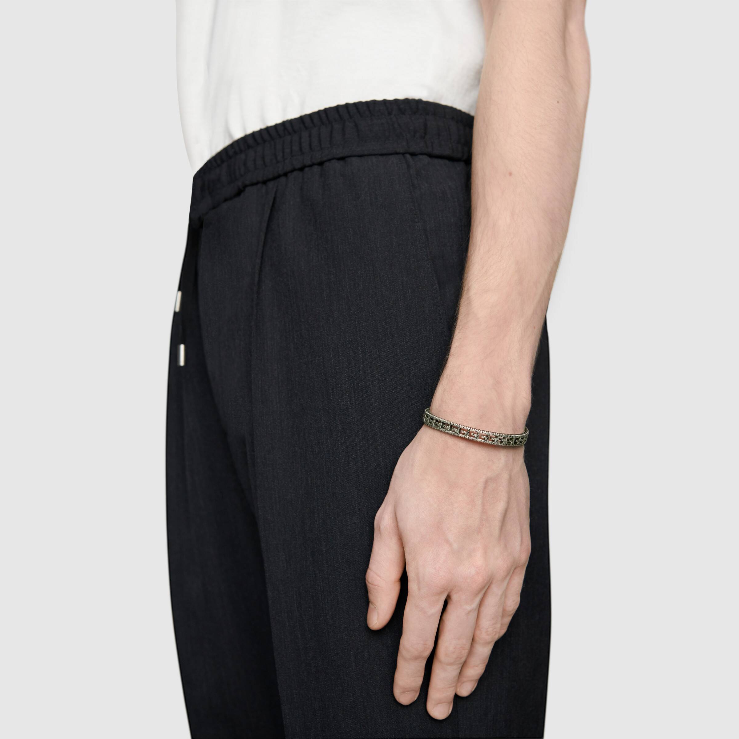 (Women) GUCCI G Pattern Aged 925 Silver Square Bangle 6mm 576990-J8400-0811 圖 5