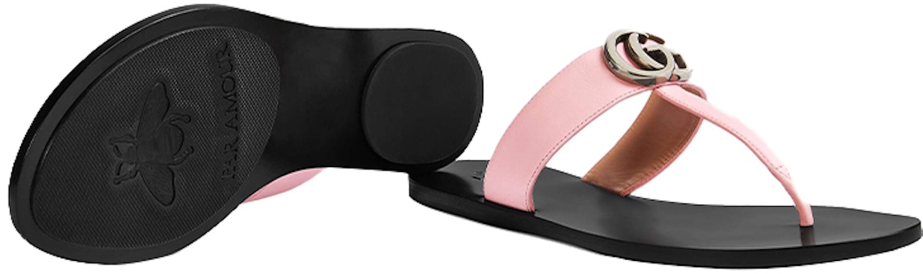 GUCCI 古馳 雙G系列 皮革 套腳圓頭 時尚涼拖 女款 粉色 Details for GUCCI 古馳 雙G系列 皮革 套腳圓頭 時尚涼拖 女款 粉色