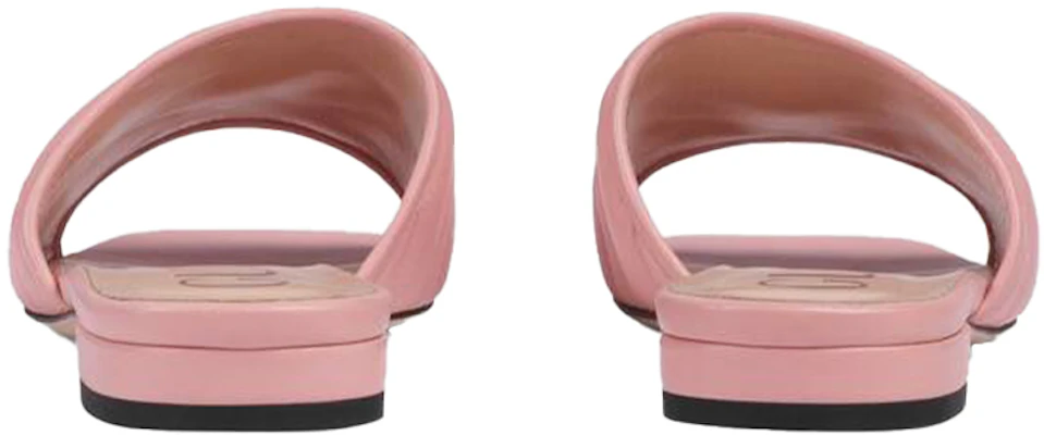 GUCCI 古馳 雙G系列 絎縫V型皮革 拖鞋 淡粉色 女款 Shop GUCCI 古馳 雙G系列 絎縫V型皮革 拖鞋 淡粉色 女款