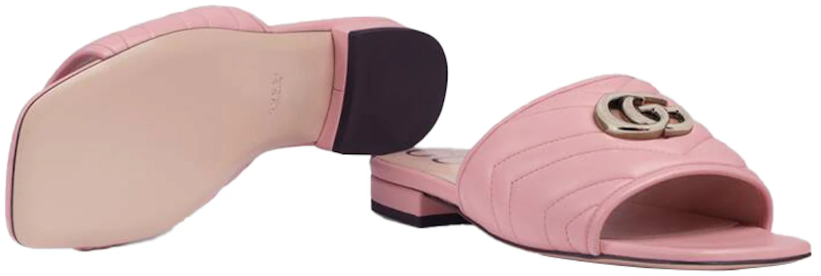 GUCCI 古馳 雙G系列 絎縫V型皮革 拖鞋 淡粉色 女款 Purchase GUCCI 古馳 雙G系列 絎縫V型皮革 拖鞋 淡粉色 女款
