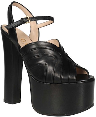 (Women) Gucci Geometric 155 mm Platform Sandal Black Leather 699424-C9D00-1000 Lookbook (Women) Gucci Geometric 155 mm Platform Sandal Black Leather 699424-C9D00-1000