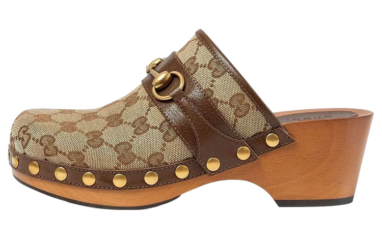 (Women) Gucci GG 35mm Clog Beige Canvas 700062-KY950-9765