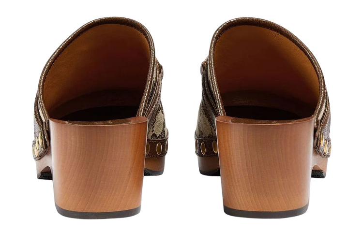 Shop (W) Clog Gucci GG 35mm Beige Kanvas 700062-KY950-9765